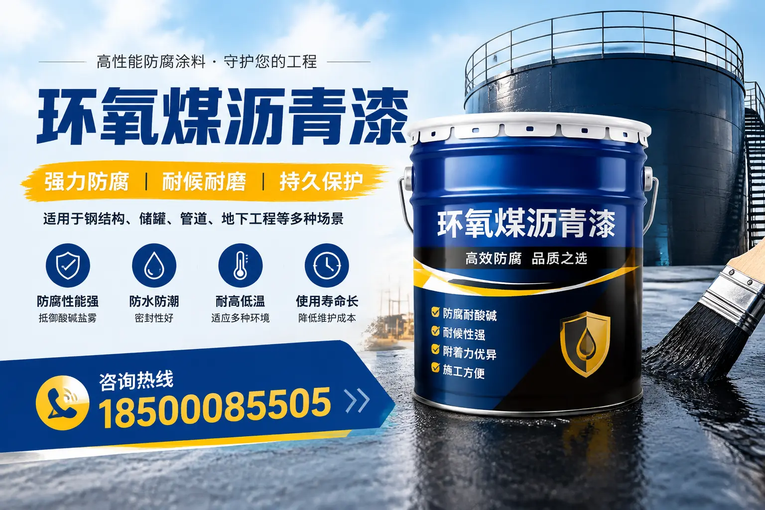 环氧煤沥青漆在工业中的应用，巴音郭楞企业的选择